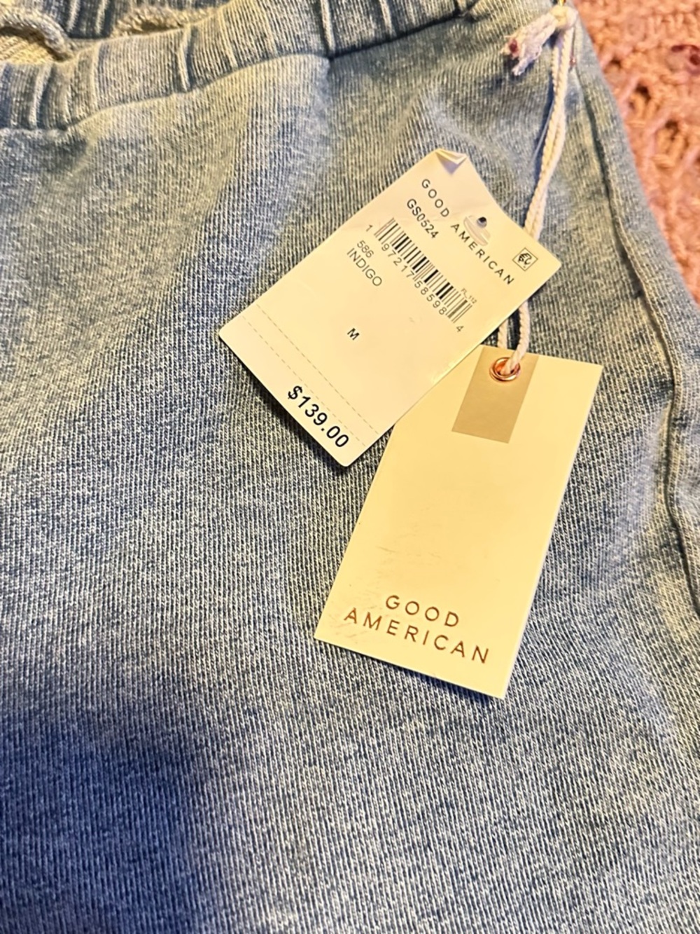 Good American Light Blue Knit Sweatpants